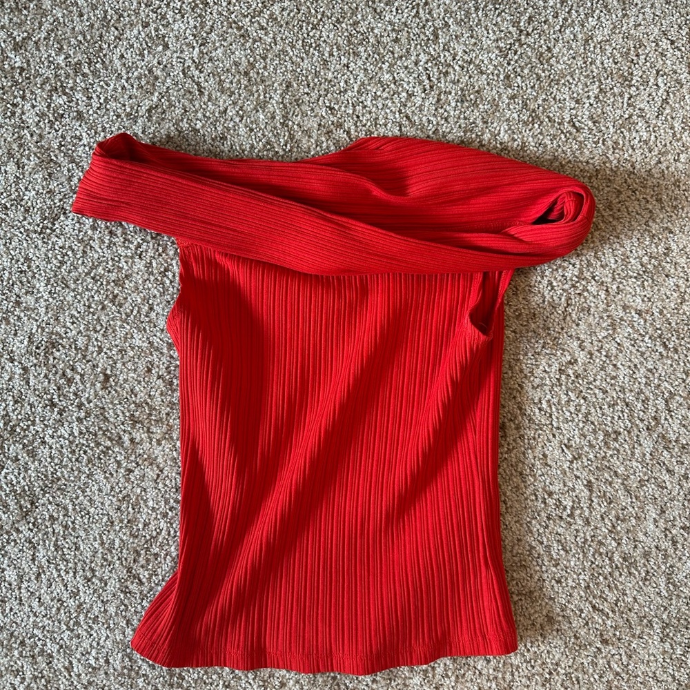 Madewell Red Off-Shoulder Blouse